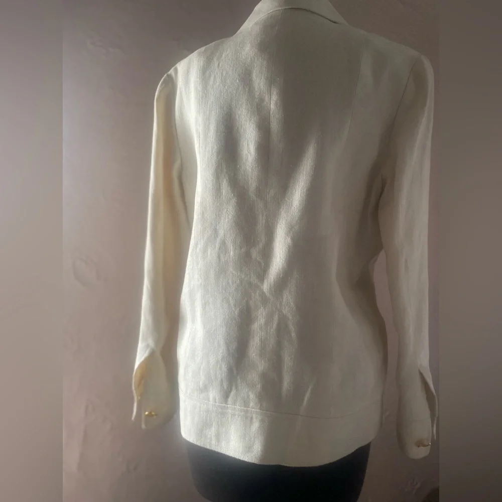 Vintage 90s CHANEL Boutique Linen Cargo Wrap Jacket